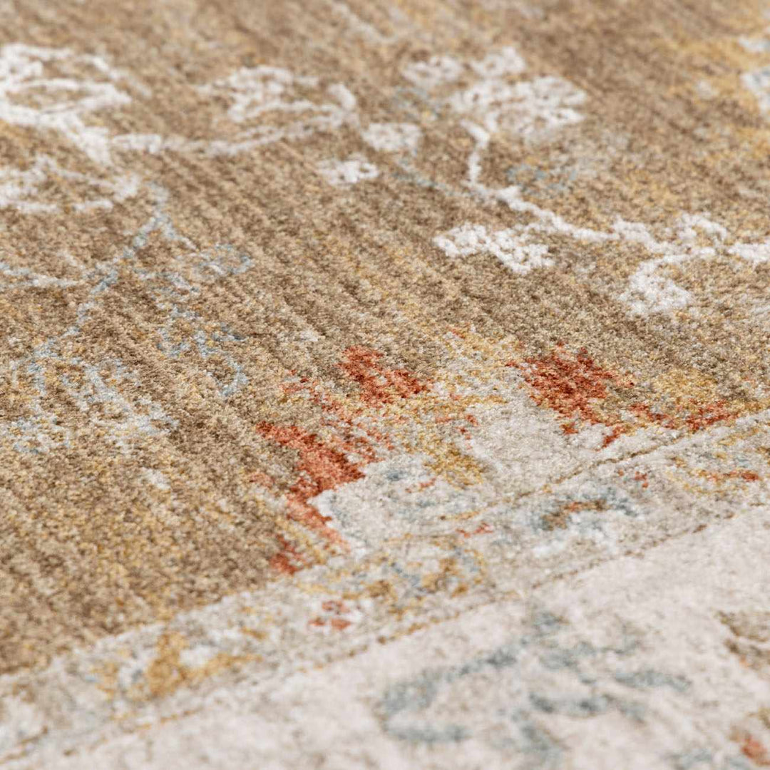 Rangeville Traditional Oushak Design Ivory And Brown Area Rug