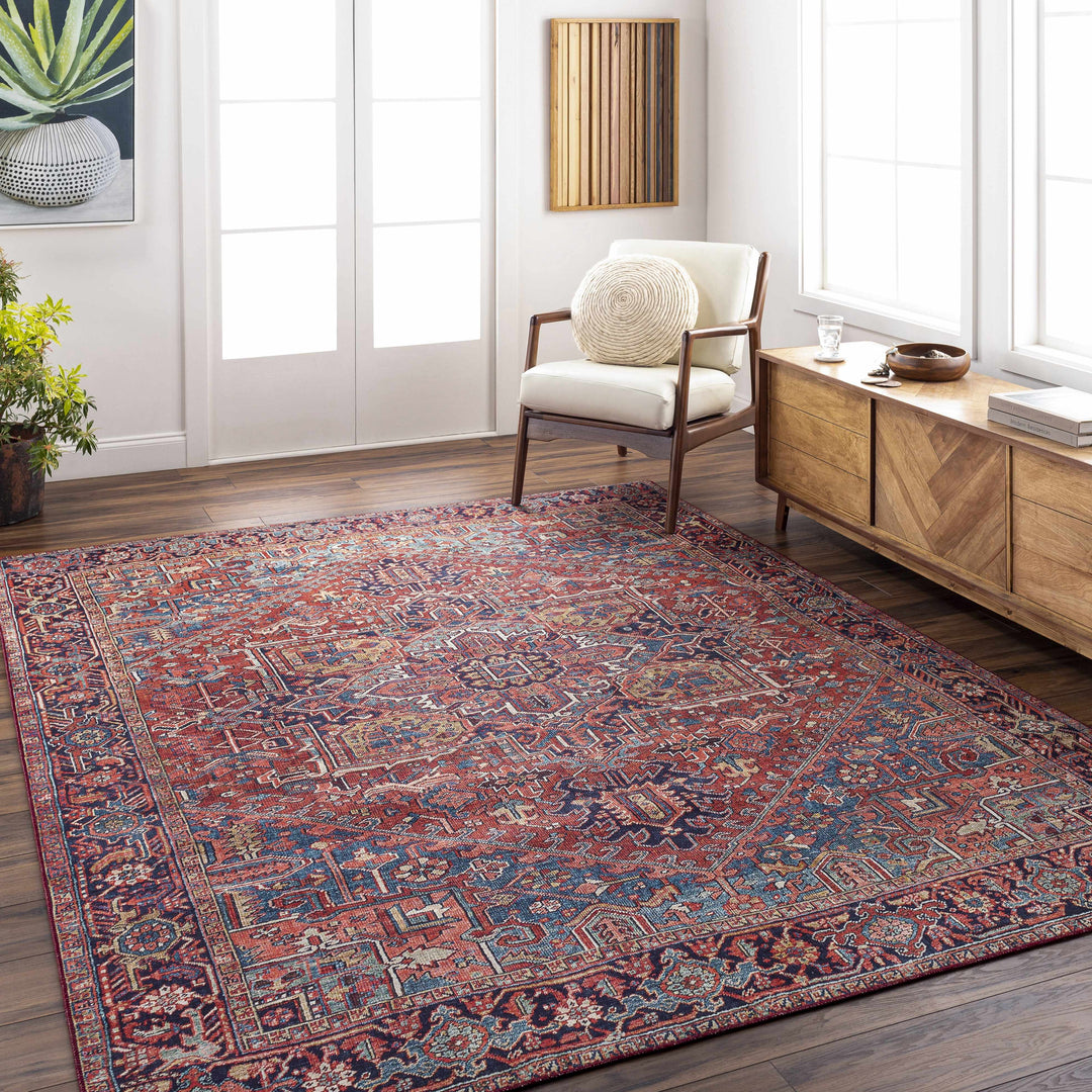 Ronneby Red Traditional Oriental Area Rug