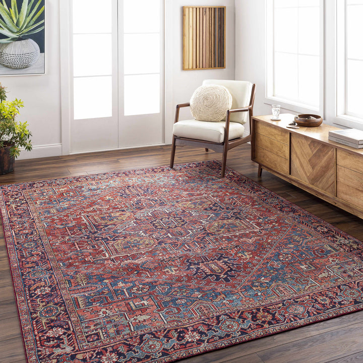 Ronneby Red Traditional Oriental Area Rug