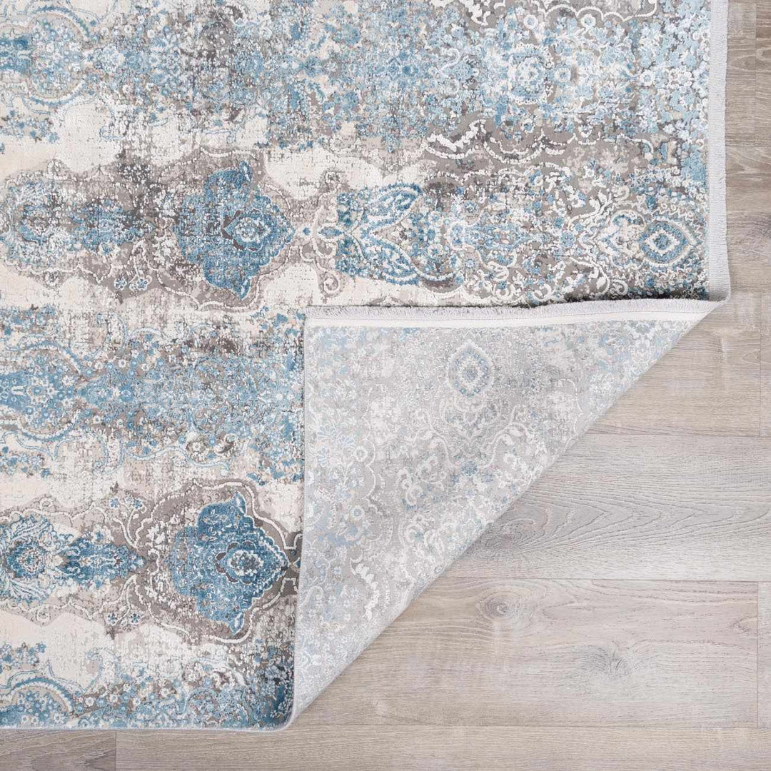 Rydalmere Blue And Ivory Modern Style Area Rug
