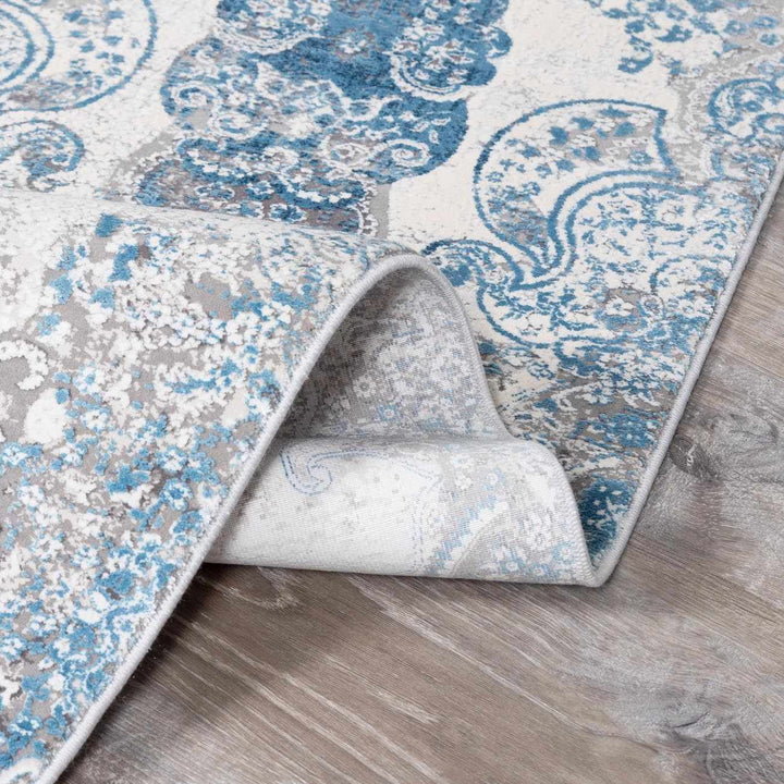 Rydalmere Blue And Ivory Modern Style Area Rug