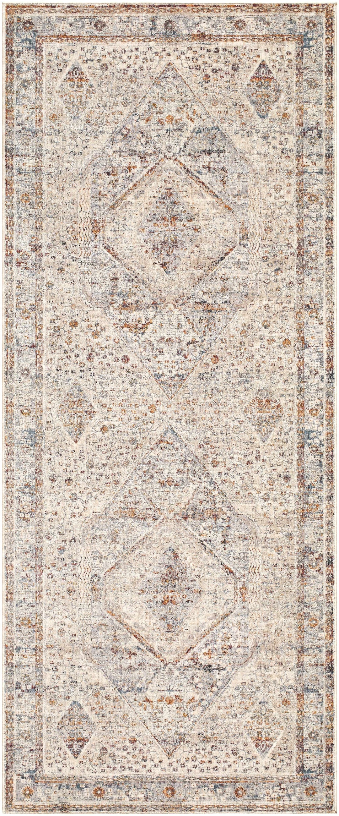 Roy Traditional Medallion Design Beige And Blue Area Rug