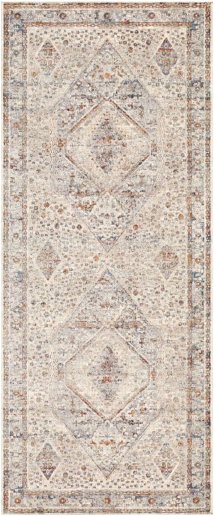 Roy Traditional Medallion Design Beige And Blue Area Rug