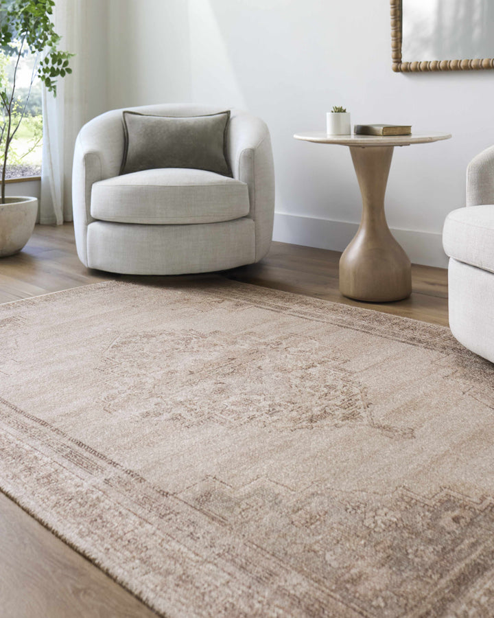 Ashwin Traditional Beige And Brown Hand Tufted Area Rug