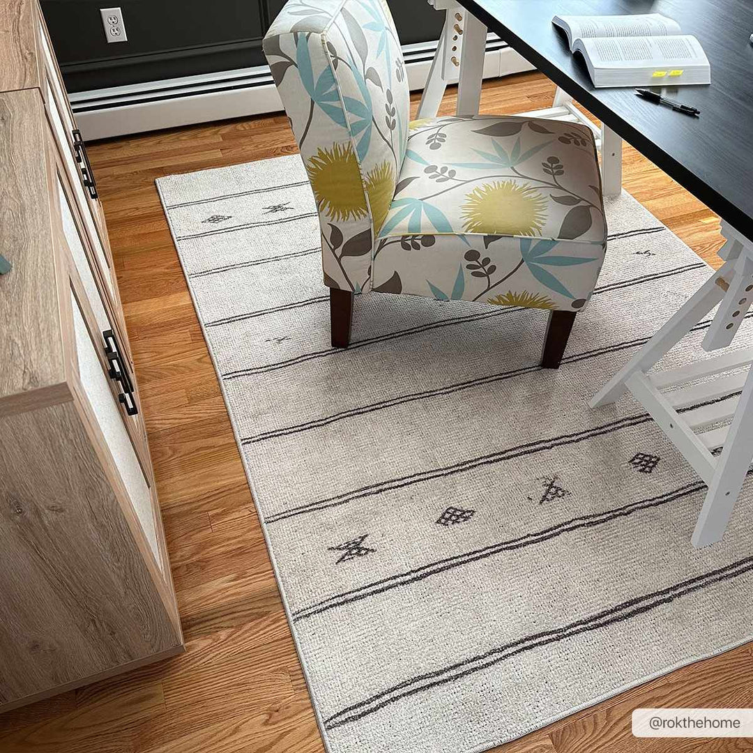 Jana Modern Stripe Pattern Beige Area Rug