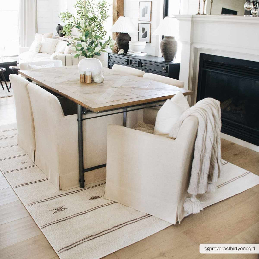 Jana Modern Stripe Pattern Beige Area Rug