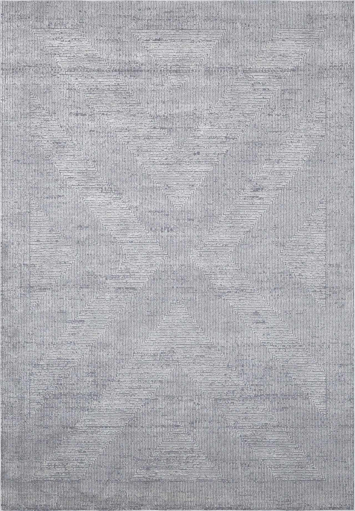 Ayano Modern Geometric Design Gray And Ivory Washable Rug