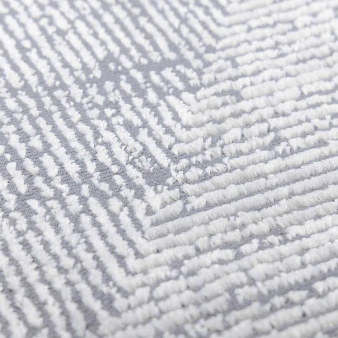Ayano Modern Geometric Design Gray And Ivory Washable Rug
