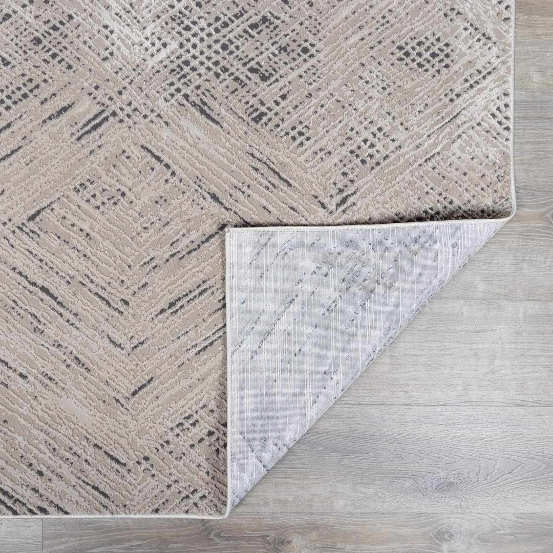 Garza Modern Style Beige And Charcoal Washable Rug