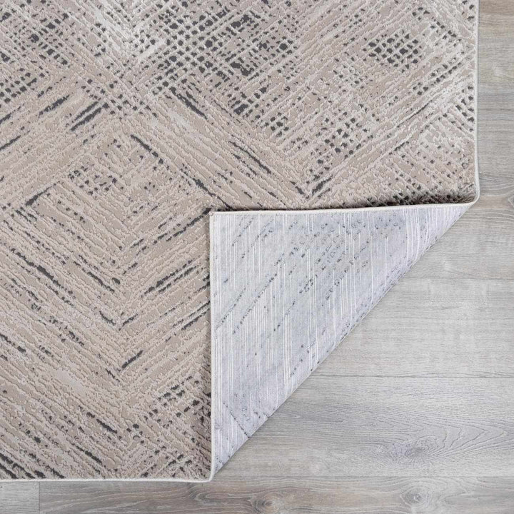 Garza Modern Style Beige And Charcoal Washable Rug