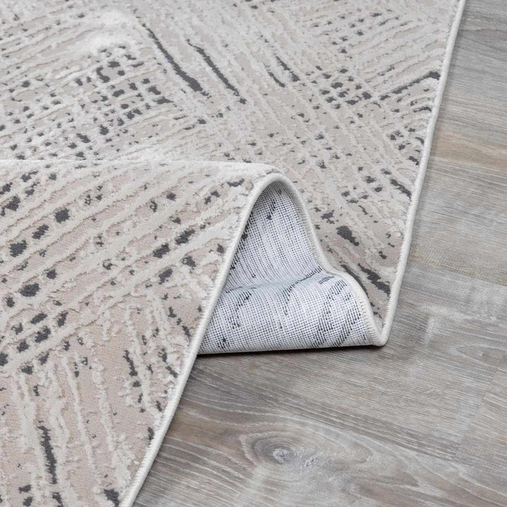 Garza Modern Style Beige And Charcoal Washable Rug