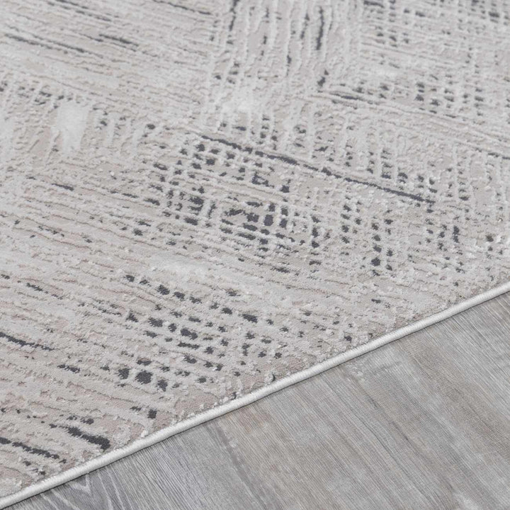 Garza Modern Style Beige And Charcoal Washable Rug