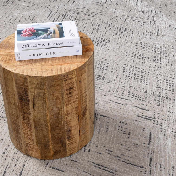 Garza Modern Style Beige And Charcoal Washable Rug