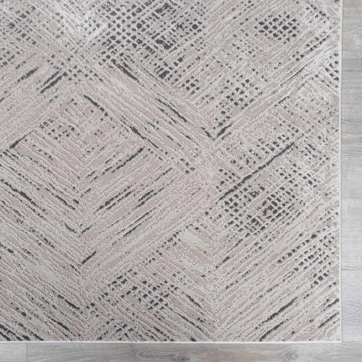 Garza Modern Style Beige And Charcoal Washable Rug