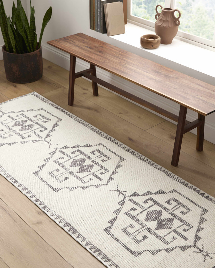 Fatin Traditional Tribal Beige And Gray Area Rug