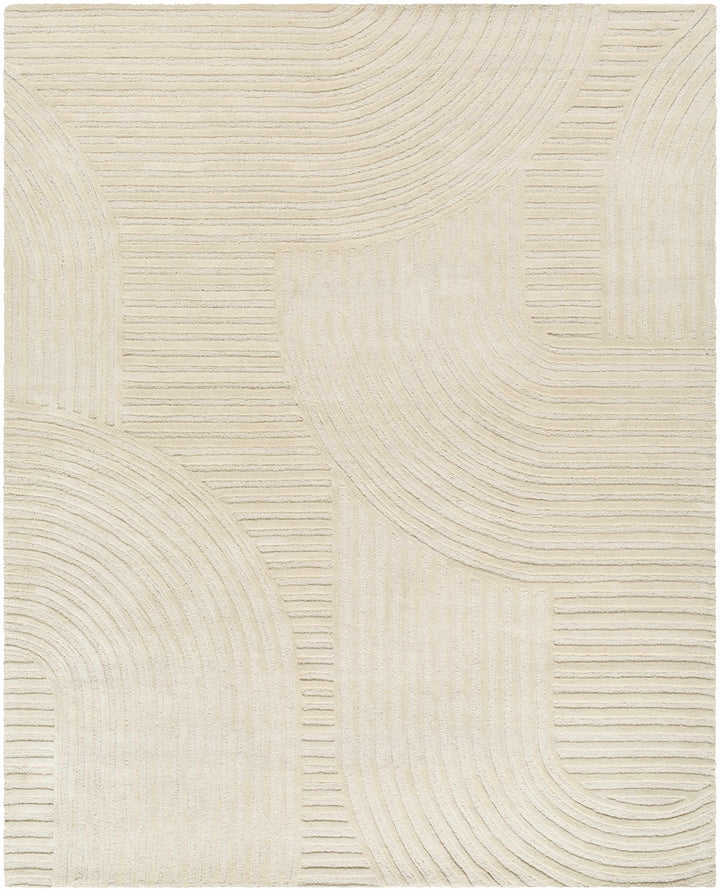 Whan Contemporary Style Beige Hand Tufted Wool Area Rug