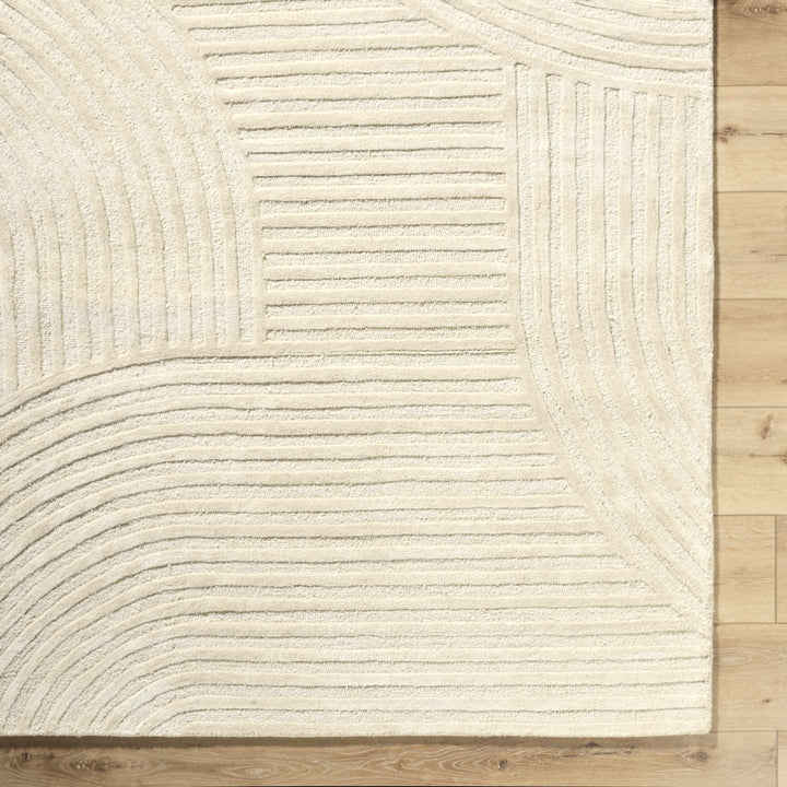 Whan Contemporary Style Beige Hand Tufted Wool Area Rug