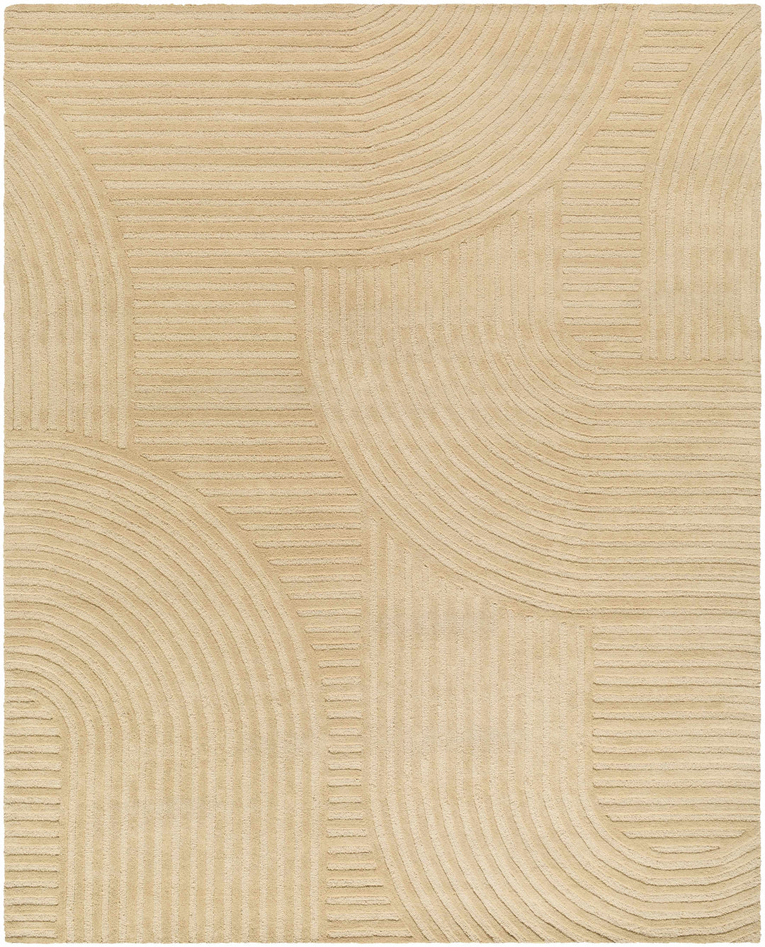 Whan Contemporary Style Beige Hand Tufted Wool Area Rug