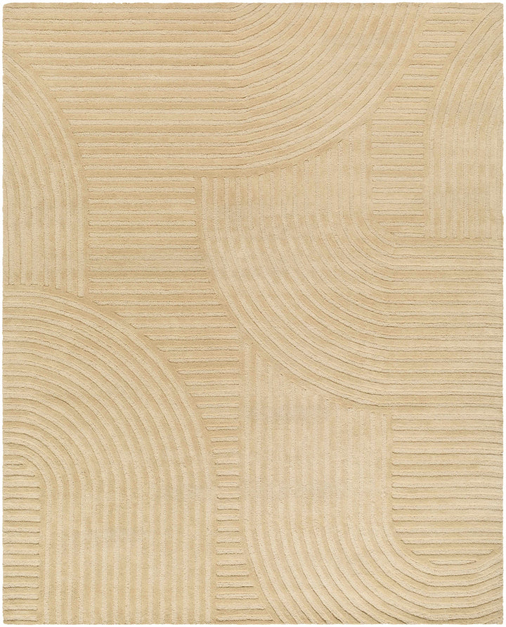 Whan Contemporary Style Beige Hand Tufted Wool Area Rug