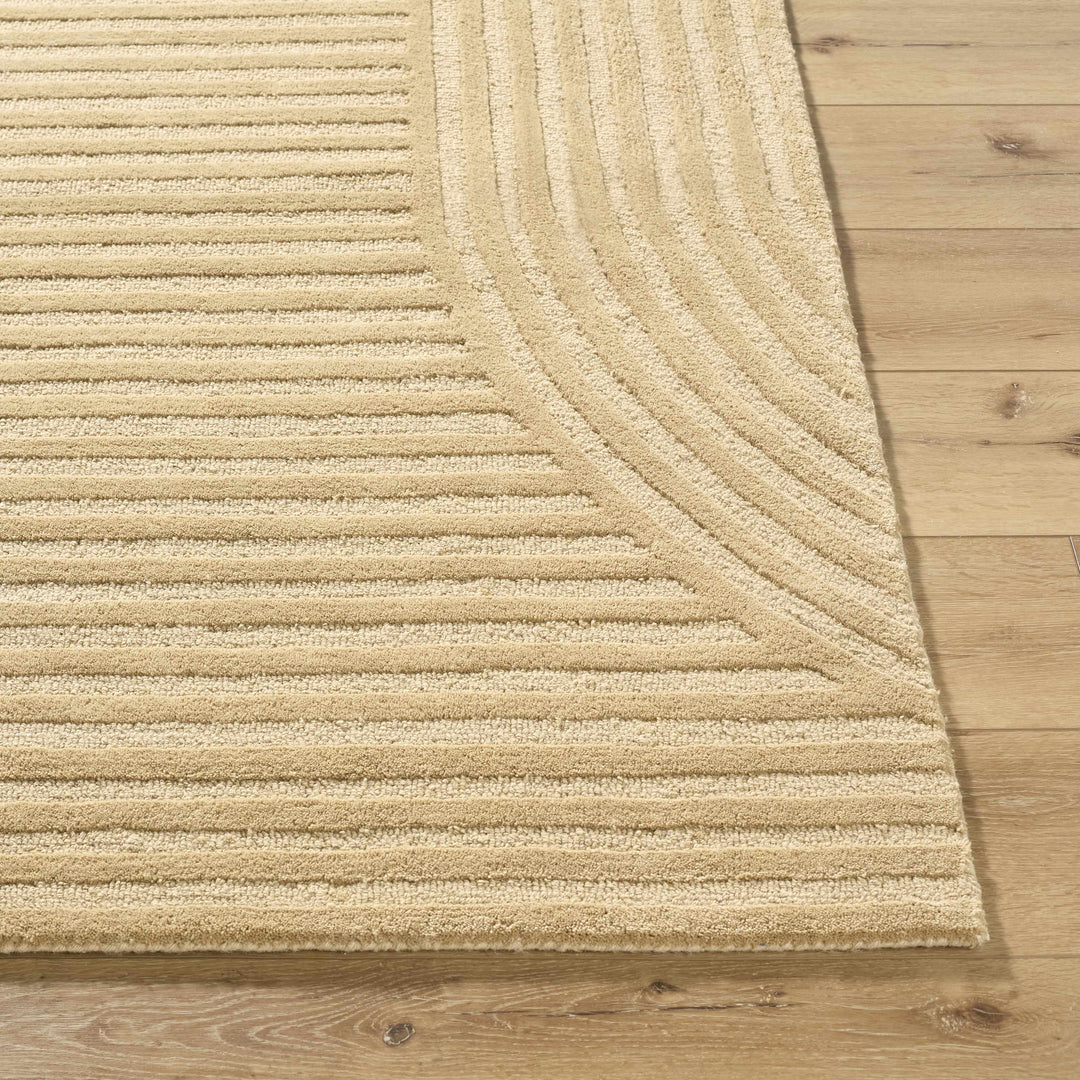 Whan Contemporary Style Beige Hand Tufted Wool Area Rug