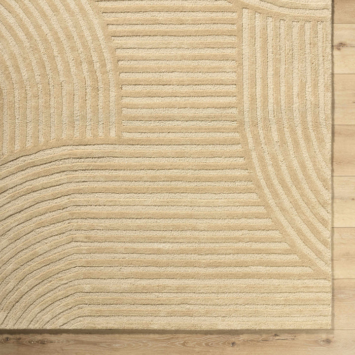Whan Contemporary Style Beige Hand Tufted Wool Area Rug