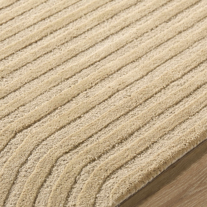 Whan Contemporary Style Beige Hand Tufted Wool Area Rug
