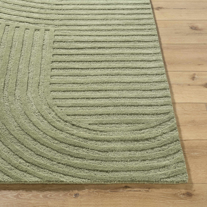 Whan Contemporary Geometrical Olive Hand Tufted Area Rug
