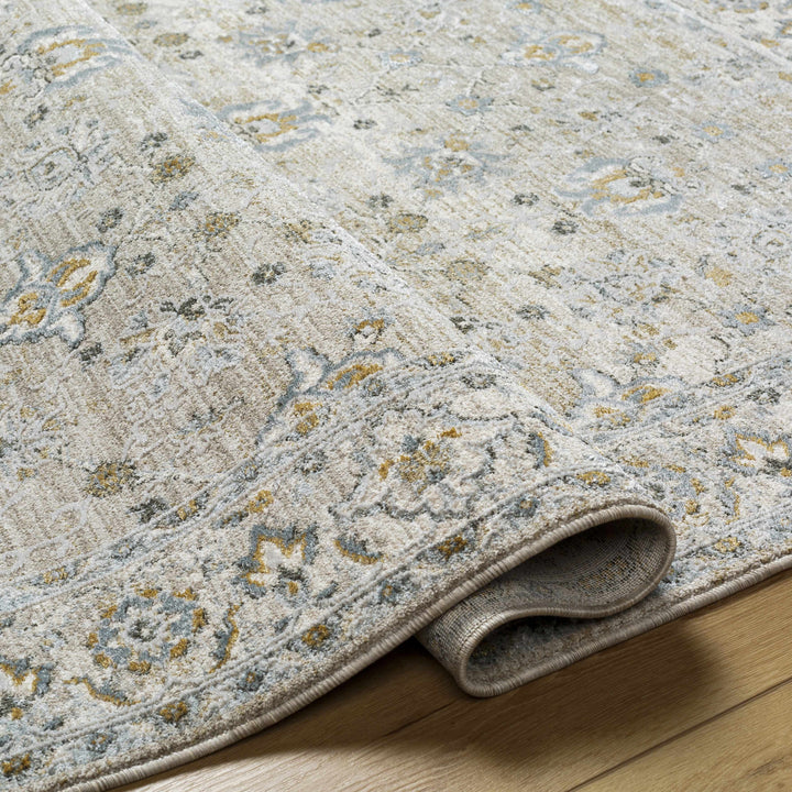 Amaru Beige And Olive Traditional Floral design Rug