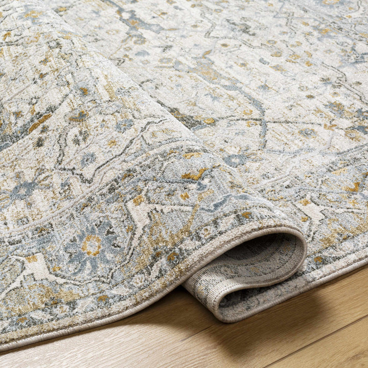 Aviva Traditional Style Ivory And Teal Area Rug