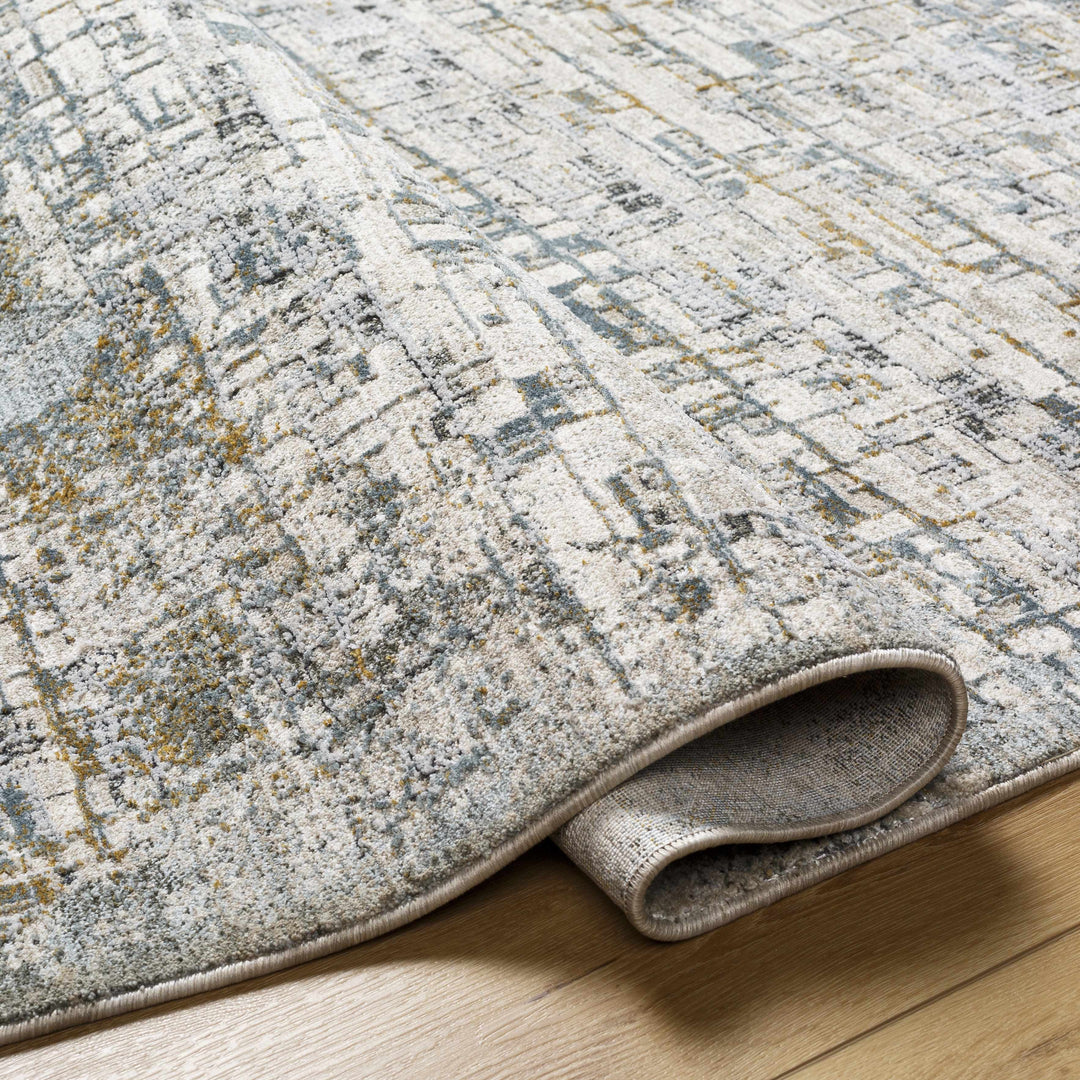 Chaka Modern Abstract Design Beige And Teal Area Rug