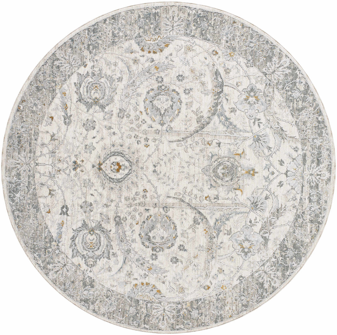 Gauge Traditional Oriental Design Ivory & Gray Rug