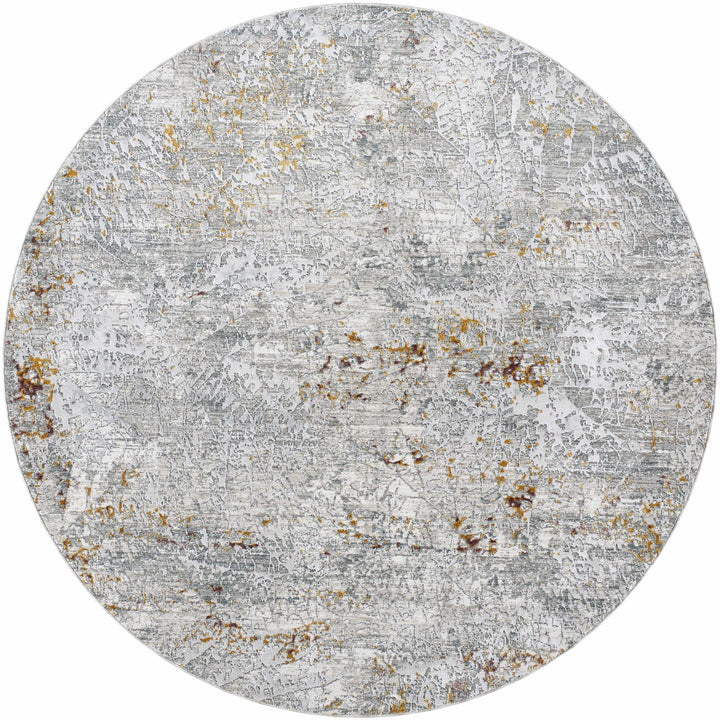 Moke Modern Abstract Design Beige & Gray Rug with Fringes