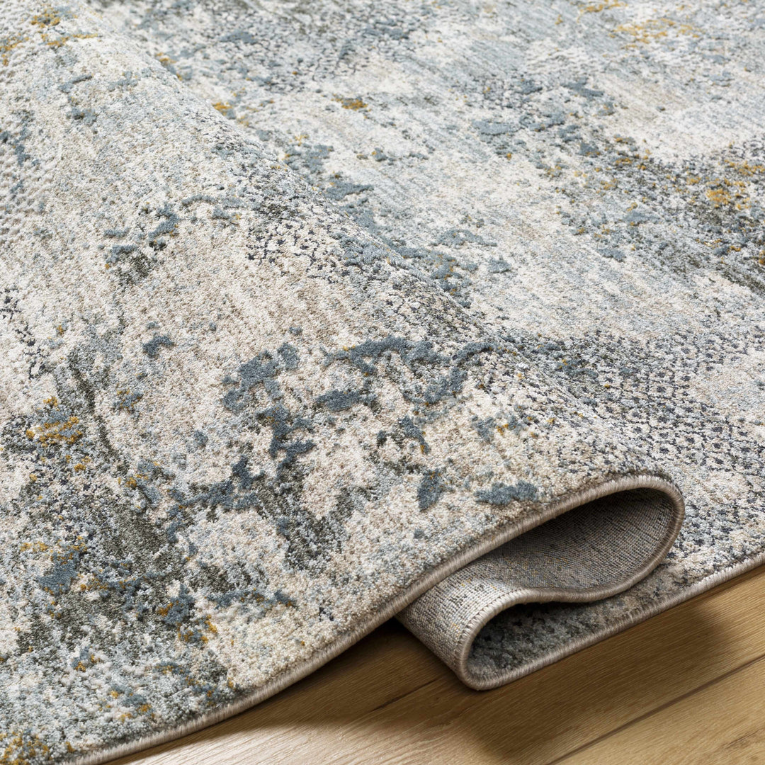 Pizi Modern Abstract Design Beige And Teal Rug