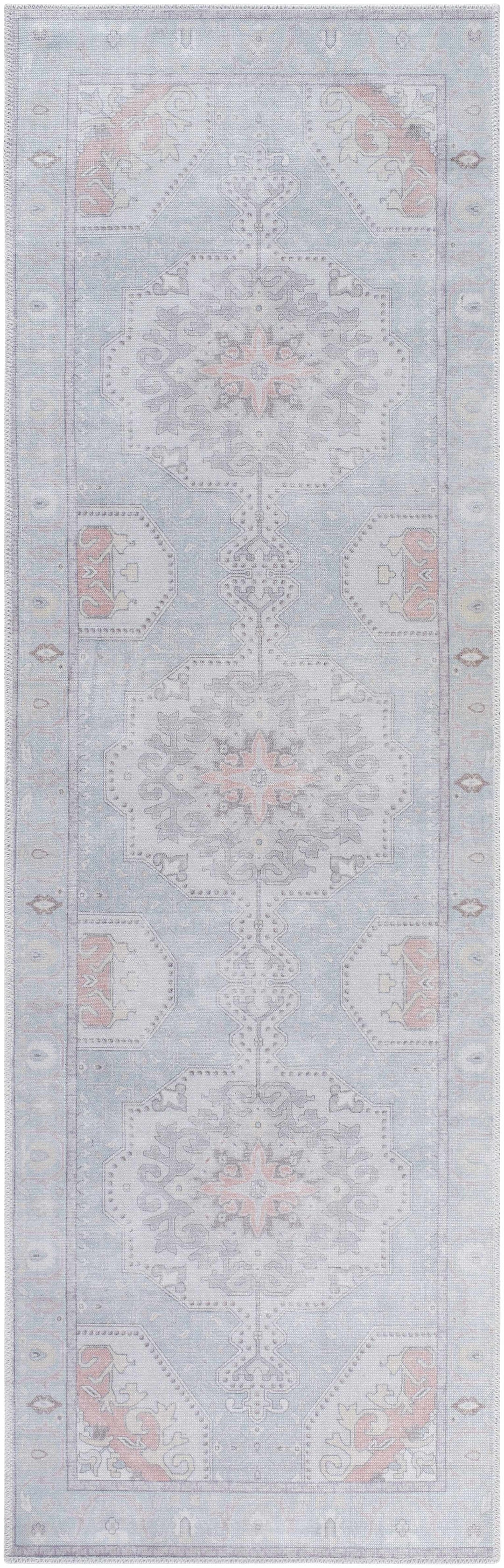 Pacay Traditional Style Gray And Rust Area Rug