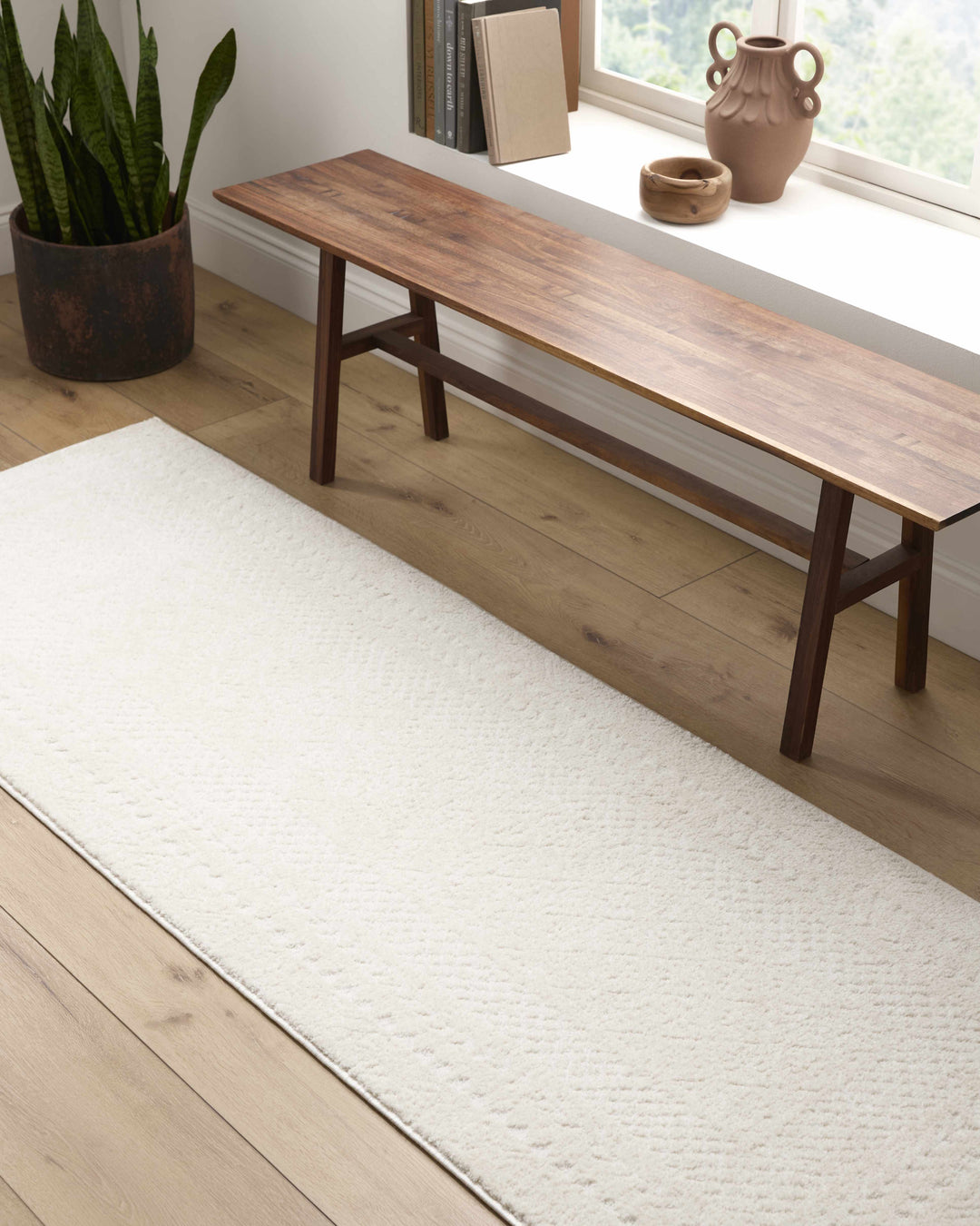 Julio Ivory Contemporary Geometrical Design Rug