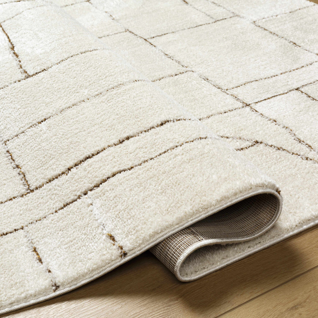 Keats Contemporary Geometrical Design Beige Rug