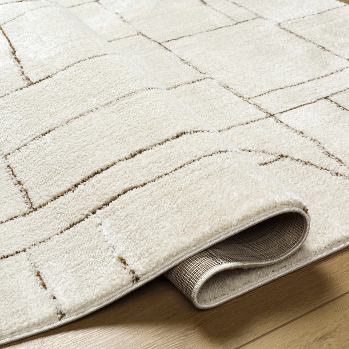 Keats Contemporary Geometrical Design Beige Rug