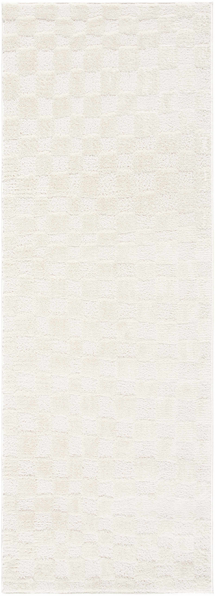 Keesa Modern Checkered Pattern Ivory Rug