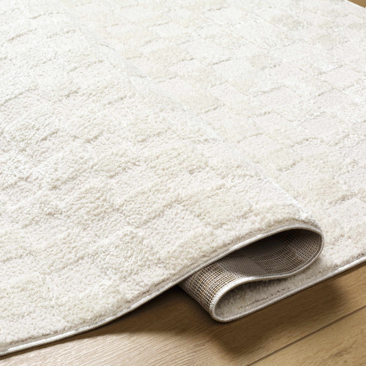 Keesa Modern Checkered Pattern Ivory Rug