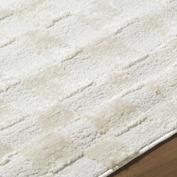 Keesa Modern Checkered Pattern Ivory Rug