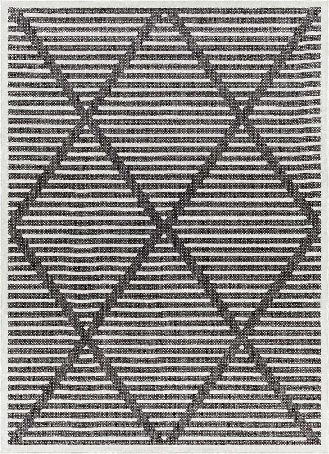 Anah Geometrical Black And Ivory Outdoor Rug