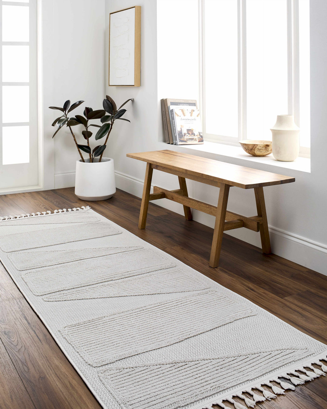 Brac Contemporary Style Ivory And Gray Area Rug