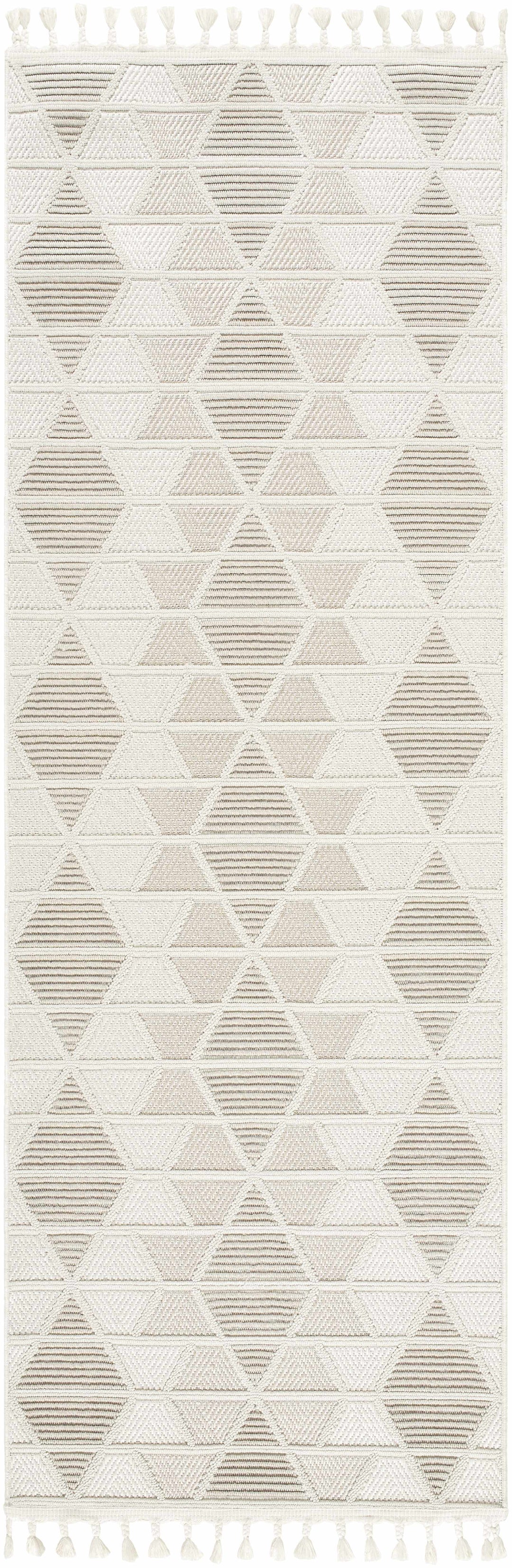 Tova Modern Geometric Design Beige Area Rug