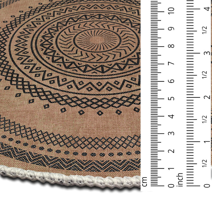 Tribal Design Brown Machine Washable Cotton Area Rug