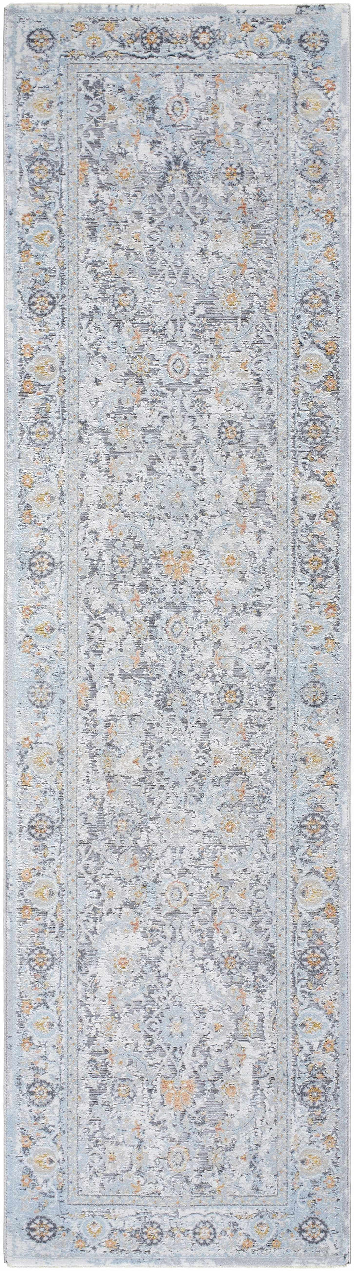 Finn Traditional Style Silver & Blue Area Rug
