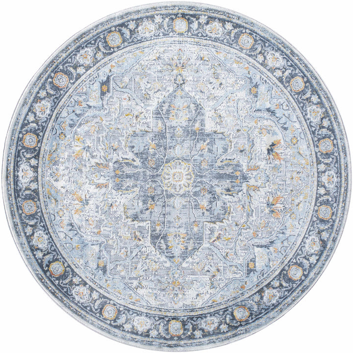 Hovan Traditional Medallion Design Ivory And Gray Area Rug