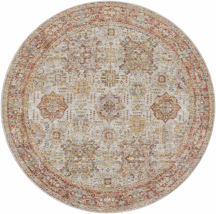 Ange Rust And Beige Traditional Style Area Rug