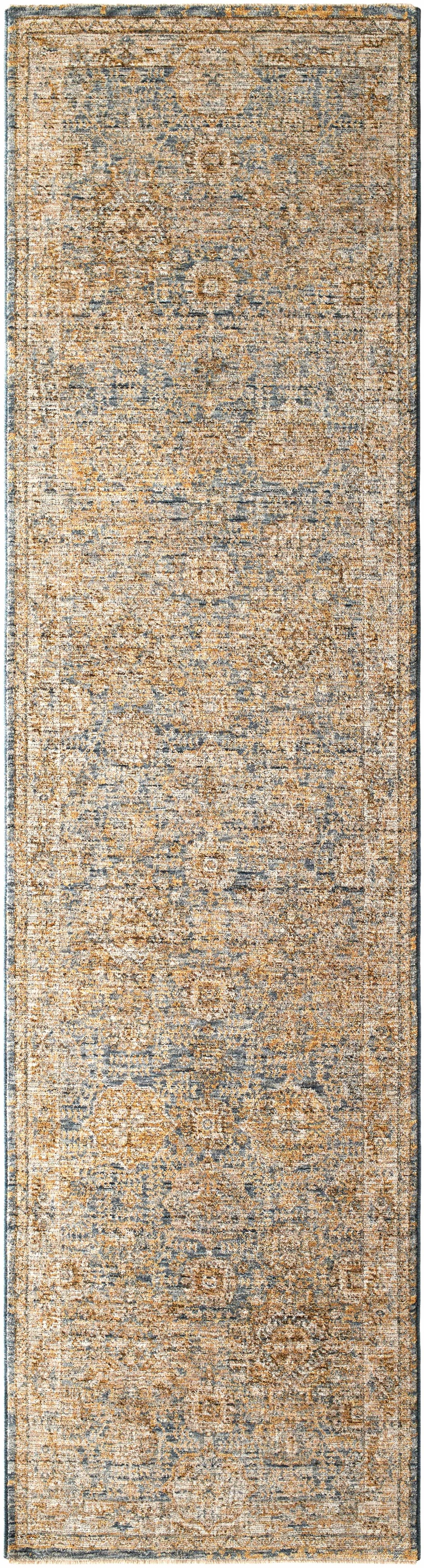 Ange Traditional Style Brown And Blue Area Rug