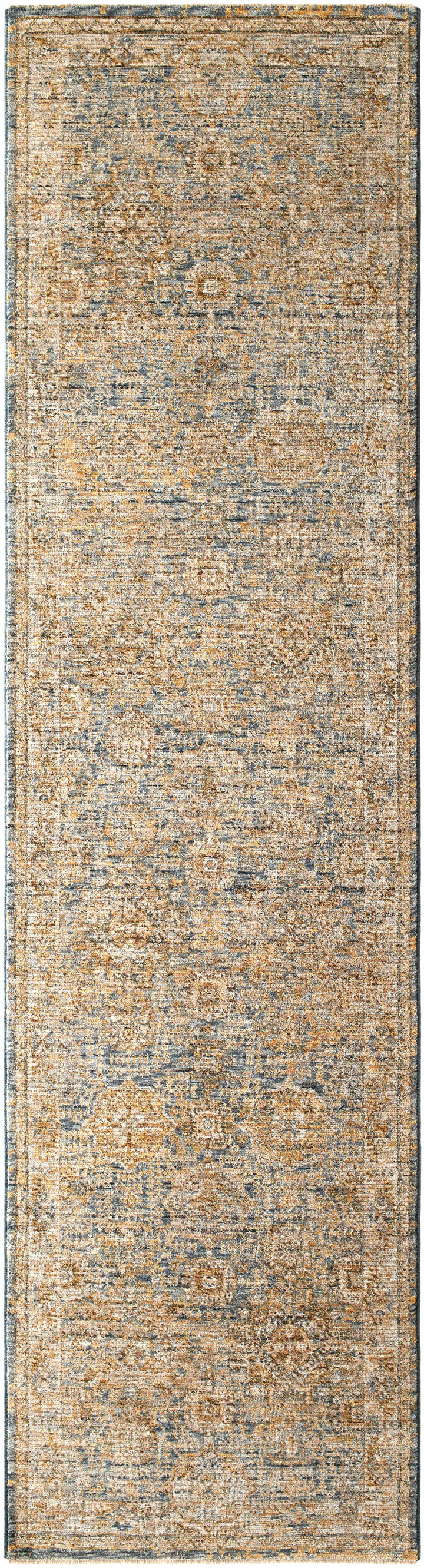 Ange Traditional Style Brown And Blue Area Rug