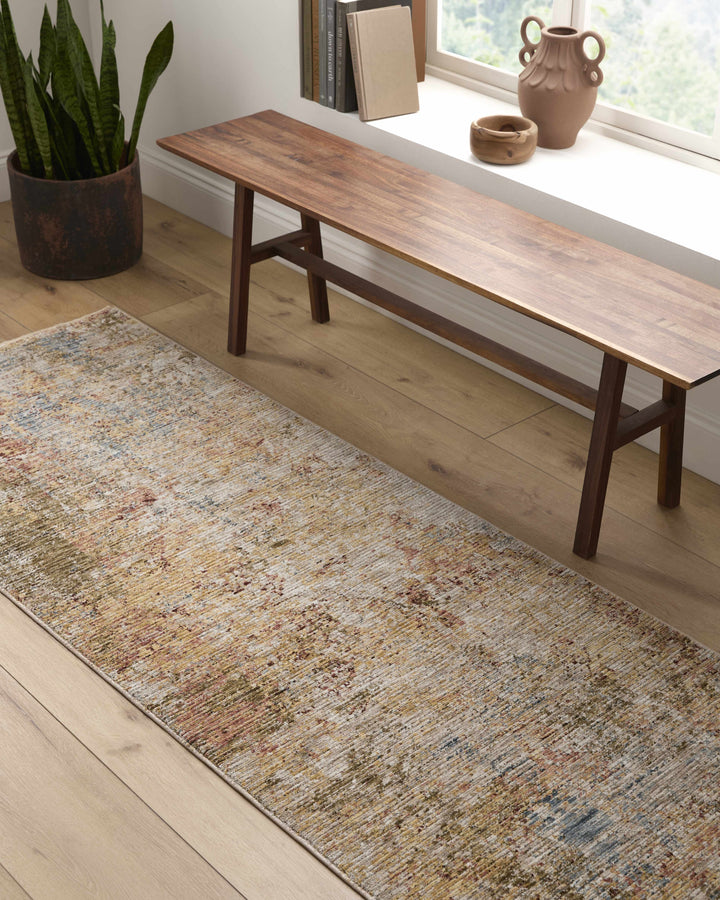 Bice Contemporary Abstract Design Rust And Beige Area Rug